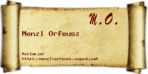 Menzl Orfeusz névjegykártya